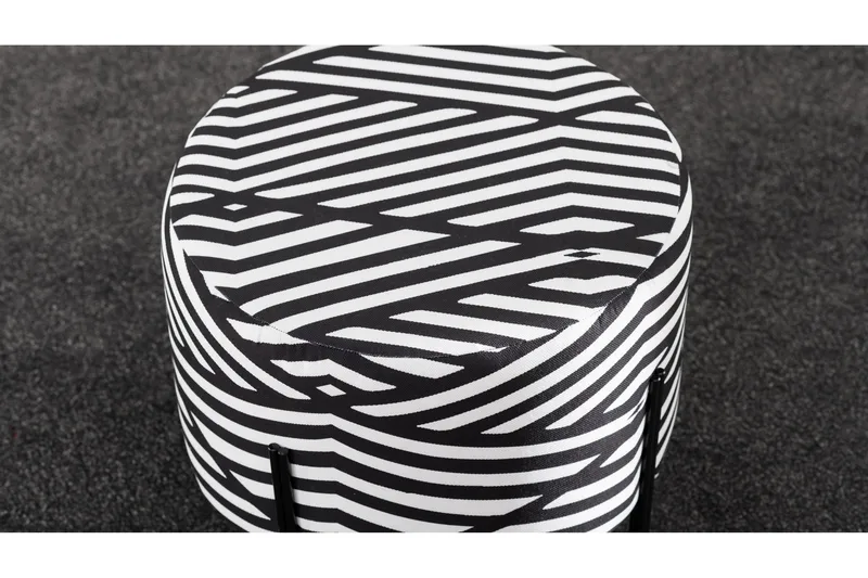 Flowery Sittpuff - Svart/Vit - Möbler - Vardagsrum - Stolar & sittmöbler - Sittpuff