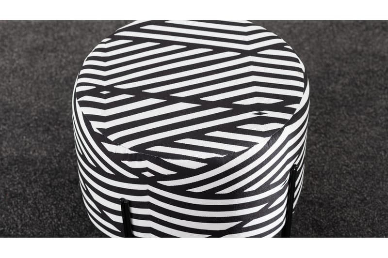 Flowery Sittpuff - Svart/Vit - Möbler - Vardagsrum - Stolar & sittmöbler - Sittpuff