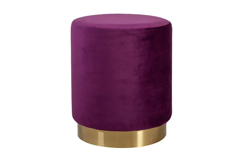 Fotpall LA PERLA D35xH42cm tyg: sammet lila