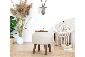 Fredericton Sittpuff 45 cm - Beige - Möbler - Vardagsrum - Stolar & sittmöbler - Sittpuff