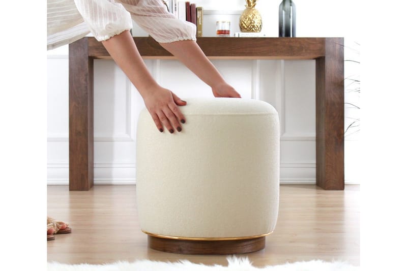 Galena Sittpuff 42 cm - Beige - Möbler - Vardagsrum - Stolar & sittmöbler - Sittpuff