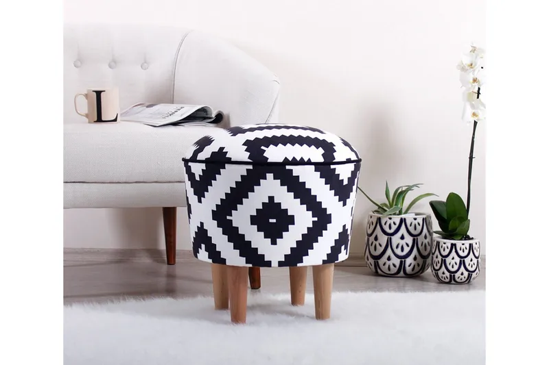 Galesburg Sittpuff 42 cm, Svart