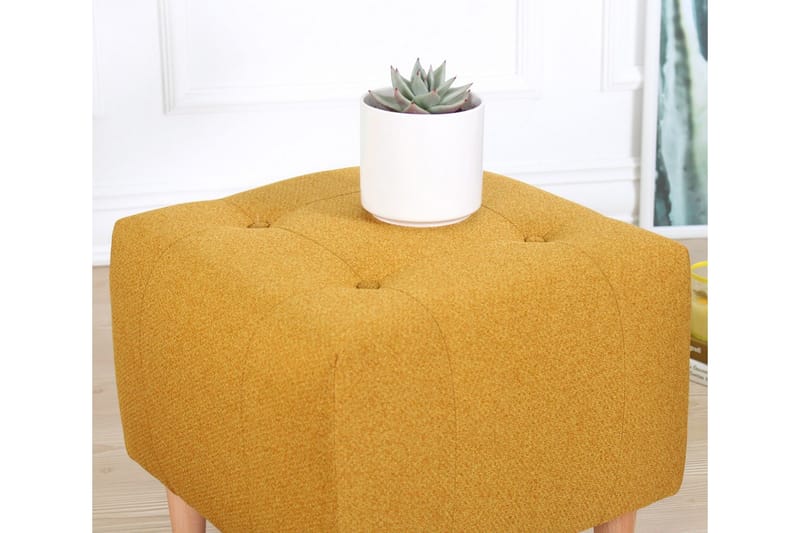 Grants Sittpuff 43 cm - Gul - Möbler - Vardagsrum - Stolar & sittmöbler - Sittpuff
