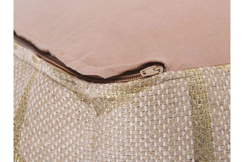 IMETAJA Sittpuff Beige/Guld - Möbler - Vardagsrum - Stolar & sittmöbler - Sittpuff