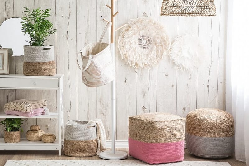 Kirama Sittpuff 44 cm - Beige - Möbler - Vardagsrum - Stolar & sittmöbler - Sittpuff