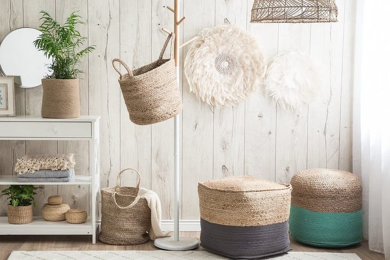 Kirama Sittpuff 44 cm - Beige - Möbler - Vardagsrum - Stolar & sittmöbler - Sittpuff