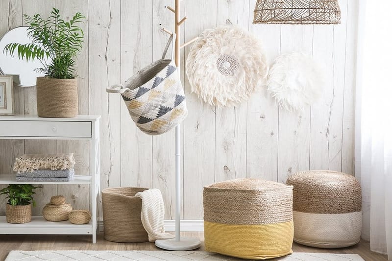 Kirama Sittpuff 44 cm - Beige - Möbler - Vardagsrum - Stolar & sittmöbler - Sittpuff