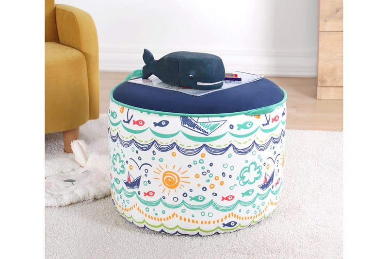 Lachine Barnsittpuff - Blå/Vit - Möbler - Vardagsrum - Stolar & sittmöbler - Sittpuff