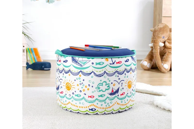 Lachine Barnsittpuff - Blå/Vit - Möbler - Vardagsrum - Stolar & sittmöbler - Sittpuff