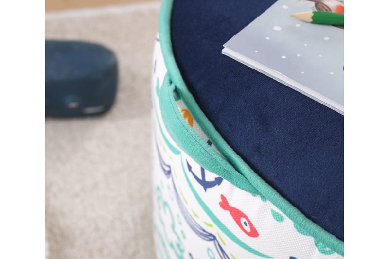 Lachine Barnsittpuff - Blå/Vit - Möbler - Vardagsrum - Stolar & sittmöbler - Sittpuff