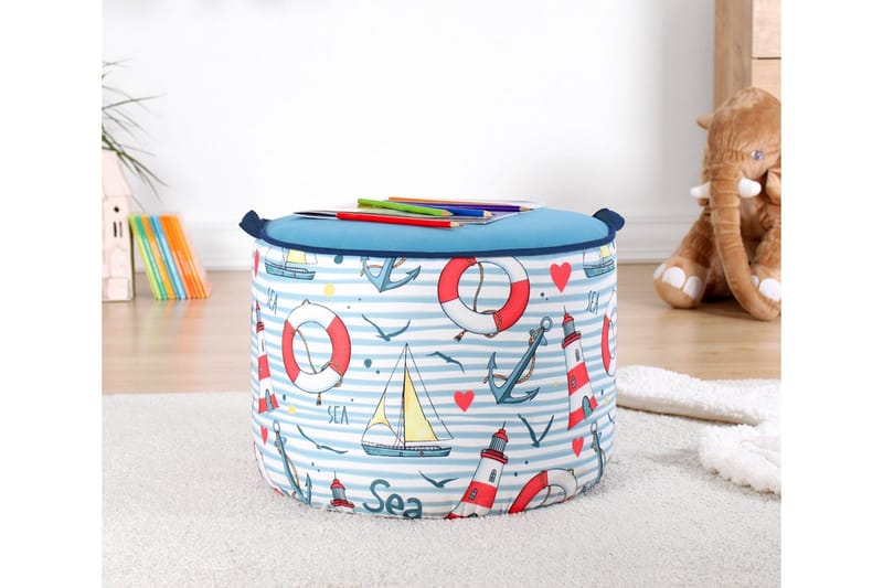 Lachine Barnsittpuff - Ljusblå/Vit - Möbler - Vardagsrum - Stolar & sittmöbler - Sittpuff