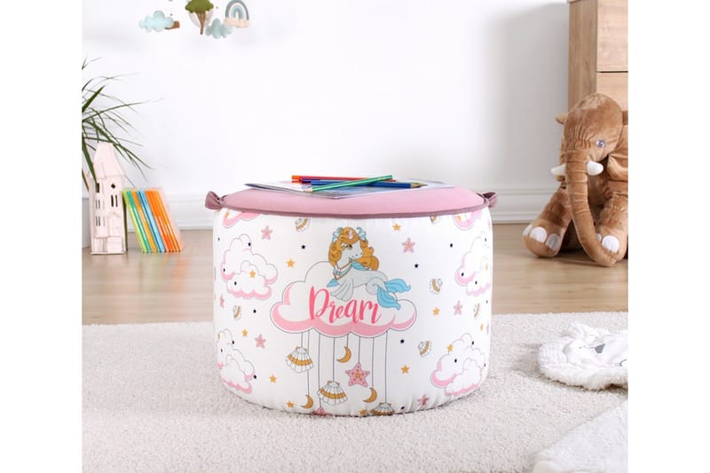 Lachine Barnsittpuff - Rosa/Vit - Möbler - Vardagsrum - Stolar & sittmöbler - Sittpuff