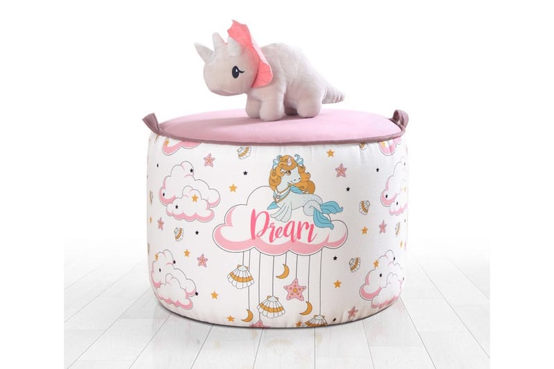 Lachine Barnsittpuff - Rosa/Vit - Möbler - Vardagsrum - Stolar & sittmöbler - Sittpuff