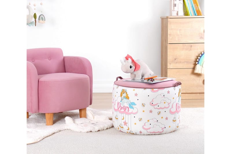Lachine Barnsittpuff - Rosa/Vit - Möbler - Vardagsrum - Stolar & sittmöbler - Sittpuff