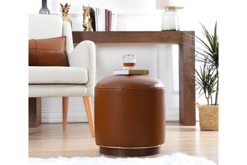 Lackawanna Sittpuff 42 cm - Brun - Möbler - Vardagsrum - Stolar & sittmöbler - Sittpuff