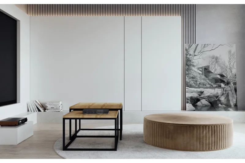 Larana Sittpuff Rund - Beige - Möbler - Vardagsrum - Stolar & sittmöbler - Sittpuff