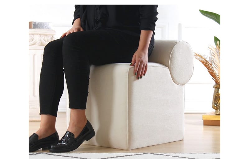 Linburg Sittpuff 45 cm - Cream - Möbler - Vardagsrum - Stolar & sittmöbler - Sittpuff