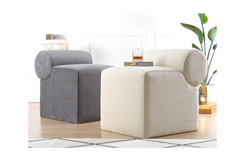 Linburg Sittpuff 45 cm - Grå - Möbler - Vardagsrum - Stolar & sittmöbler - Sittpuff