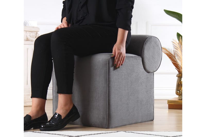 Linburg Sittpuff 45 cm - Grå - Möbler - Vardagsrum - Stolar & sittmöbler - Sittpuff
