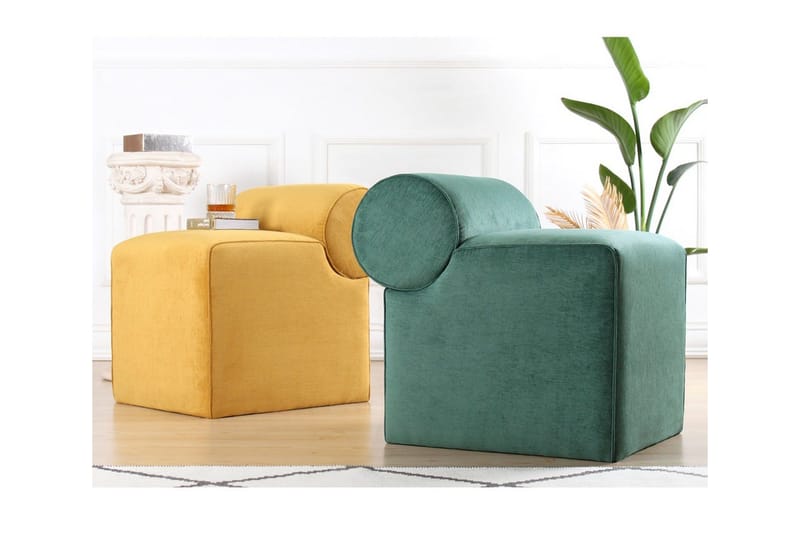 Linburg Sittpuff 45 cm - Gul - Möbler - Vardagsrum - Stolar & sittmöbler - Sittpuff