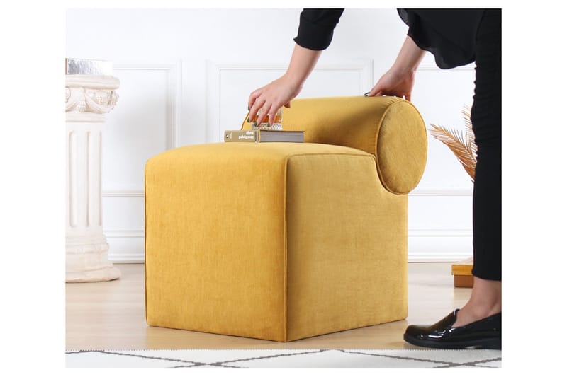 Linburg Sittpuff 45 cm Gul - Möbler - Vardagsrum - Stolar & sittmöbler - Sittpuff