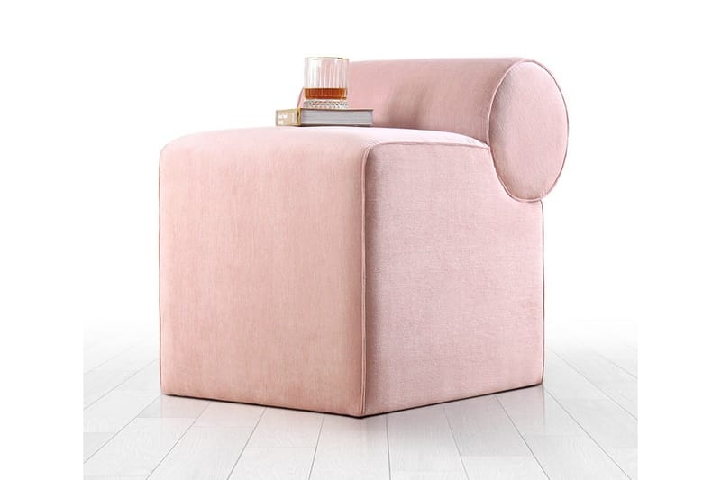 Linburg Sittpuff 45 cm - Rosa - Möbler - Vardagsrum - Stolar & sittmöbler - Sittpuff