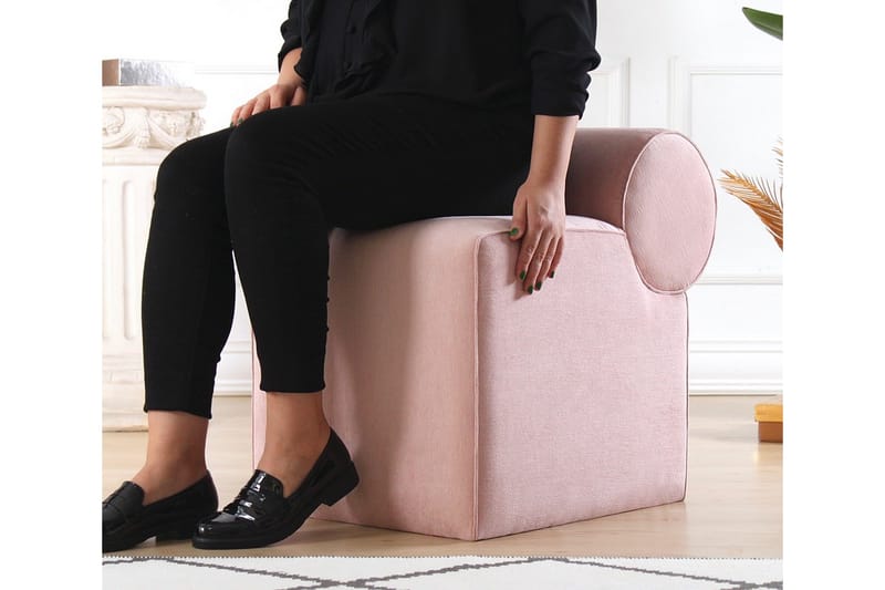 Linburg Sittpuff 45 cm - Rosa - Möbler - Vardagsrum - Stolar & sittmöbler - Sittpuff