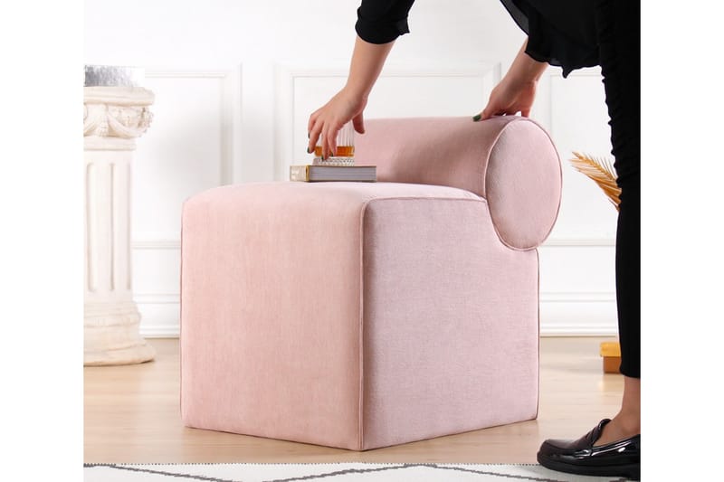 Linburg Sittpuff 45 cm Rosa - Möbler - Vardagsrum - Stolar & sittmöbler - Sittpuff