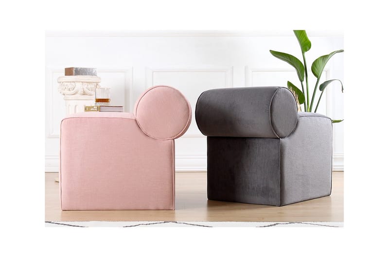 Linburg Sittpuff 45 cm - Rosa - Möbler - Vardagsrum - Stolar & sittmöbler - Sittpuff