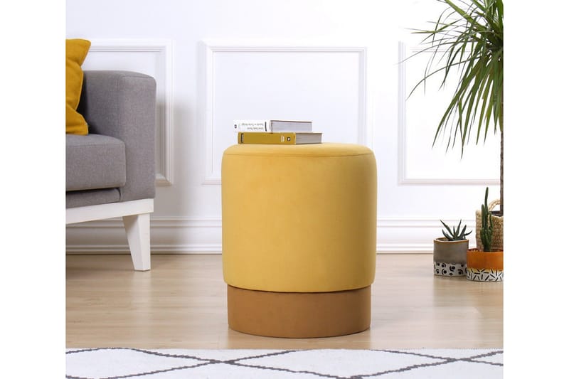 Lockport Sittpuff 38 cm - Gul - Möbler - Vardagsrum - Stolar & sittmöbler - Sittpuff