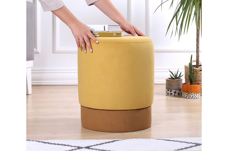 Lockport Sittpuff 38 cm - Gul - Möbler - Vardagsrum - Stolar & sittmöbler - Sittpuff