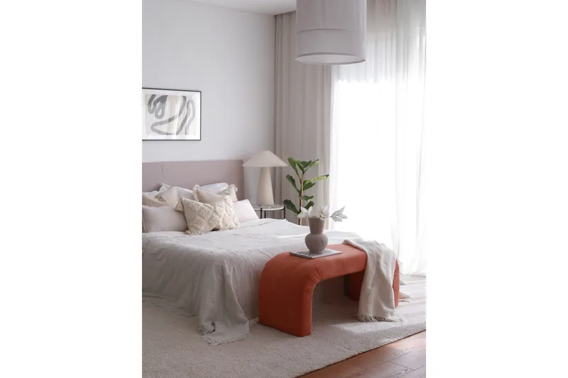 Manav Sittpuff 106 cm - Korall - Möbler - Vardagsrum - Stolar & sittmöbler - Sittpuff