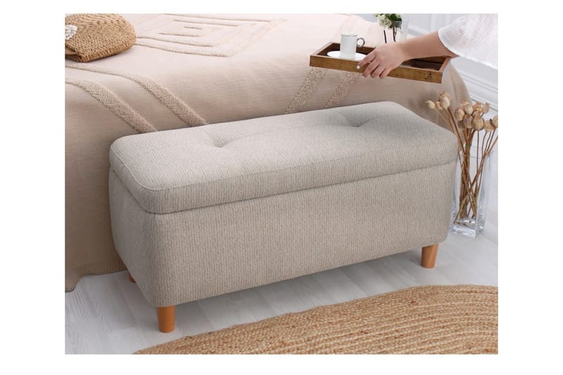 Mansi Sittpuff 100 cm - Beige - Möbler - Vardagsrum - Stolar & sittmöbler - Sittpuff