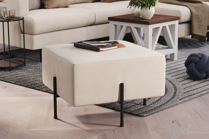 Menard Compact Sittpuff 60 cm Kvadratisk - Beige - Möbler - Vardagsrum - Stolar & sittmöbler - Sittpuff
