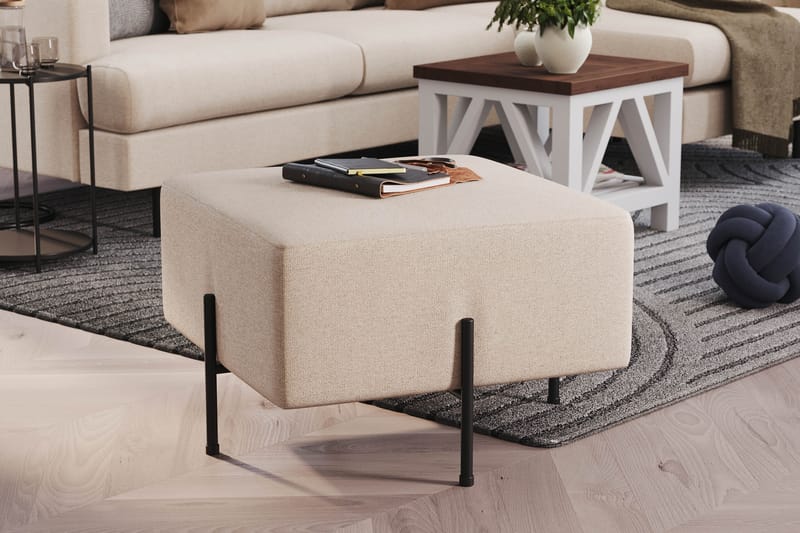 Menard Compact Sittpuff 60 cm Kvadratisk - Beige - Möbler - Vardagsrum - Stolar & sittmöbler - Sittpuff