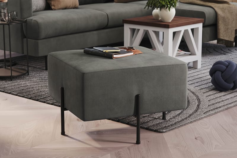 Menard Compact Sittpuff 60 cm Kvadratisk - Grå - Möbler - Vardagsrum - Stolar & sittmöbler - Sittpuff