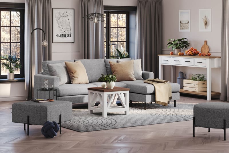 Menard Compact Sittpuff 60 cm Kvadratisk - Grå - Möbler - Vardagsrum - Stolar & sittmöbler - Sittpuff