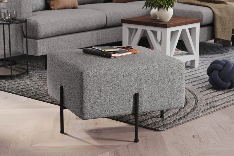 Menard Compact Sittpuff 60 cm Kvadratisk - Grå - Möbler - Vardagsrum - Stolar & sittmöbler - Sittpuff