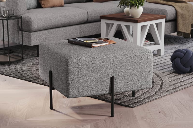 Menard Compact Sittpuff 60 cm Kvadratisk - Grå - Möbler - Vardagsrum - Stolar & sittmöbler - Sittpuff