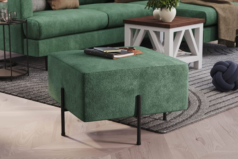 Menard Compact Sittpuff 60 cm Kvadratisk - Grön - Möbler - Vardagsrum - Stolar & sittmöbler - Sittpuff