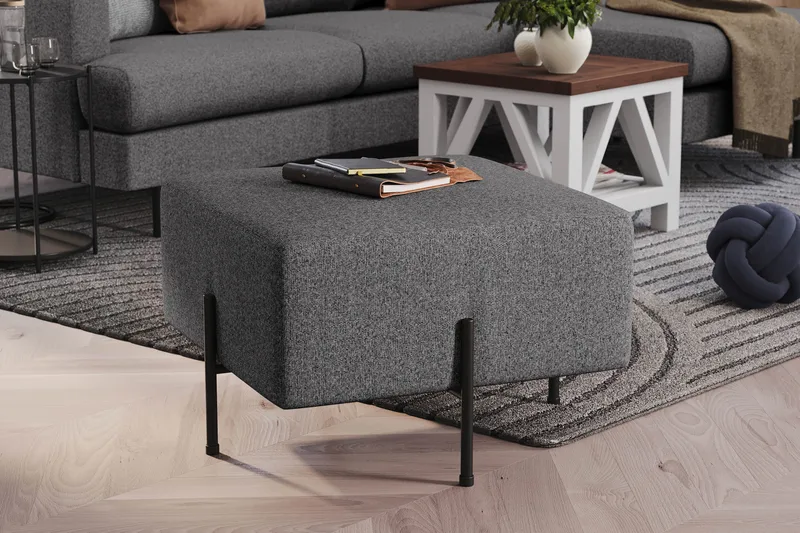 Menard Compact Sittpuff 60 cm Kvadratisk - Mörkgrå - Möbler - Vardagsrum - Stolar & sittmöbler - Sittpuff