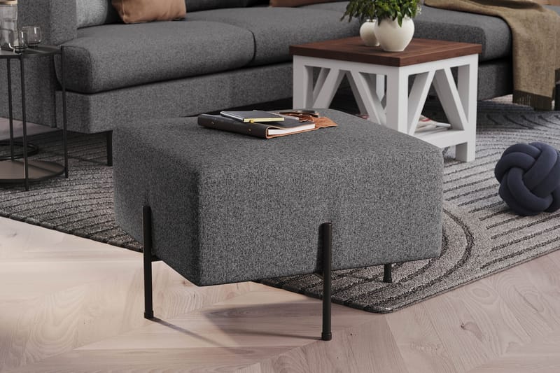 Menard Compact Sittpuff 60 cm Kvadratisk - Mörkgrå - Möbler - Vardagsrum - Stolar & sittmöbler - Sittpuff