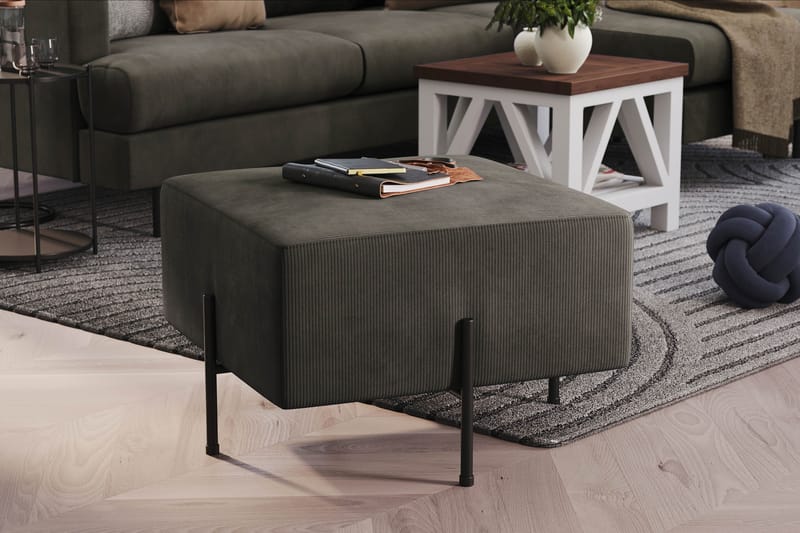 Menard Compact Sittpuff 60 cm Kvadratisk - Mörkgrå - Möbler - Vardagsrum - Stolar & sittmöbler - Sittpuff