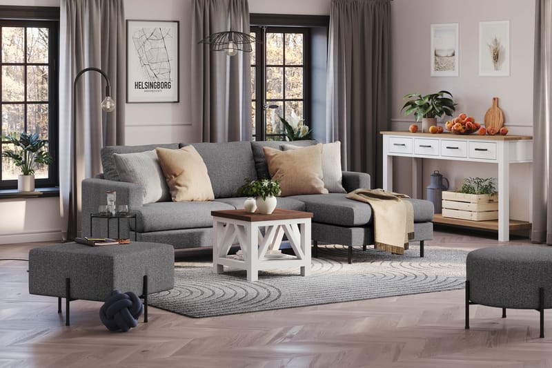 Menard Compact Sittpuff 60 cm Kvadratisk - Mörkgrå - Möbler - Vardagsrum - Stolar & sittmöbler - Sittpuff
