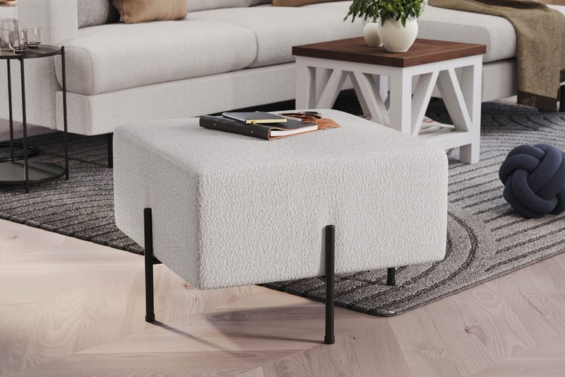 Menard Compact Sittpuff 60 cm Kvadratisk - Vit - Möbler - Vardagsrum - Stolar & sittmöbler - Sittpuff