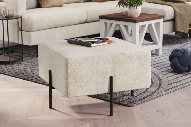 Menard Compact Sittpuff 60 cm Kvadratisk - Vit - Möbler - Vardagsrum - Stolar & sittmöbler - Sittpuff