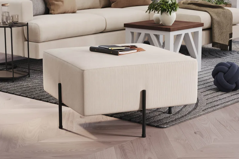 Menard Compact Sittpuff 70 cm Kvadratisk - Beige - Möbler - Vardagsrum - Stolar & sittmöbler - Sittpuff