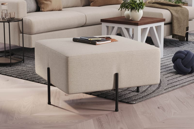 Menard Compact Sittpuff 70 cm Kvadratisk - Beige - Möbler - Vardagsrum - Stolar & sittmöbler - Sittpuff