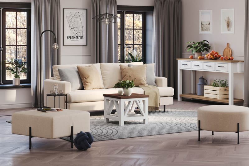 Menard Compact Sittpuff 70 cm Kvadratisk - Beige - Möbler - Vardagsrum - Stolar & sittmöbler - Sittpuff