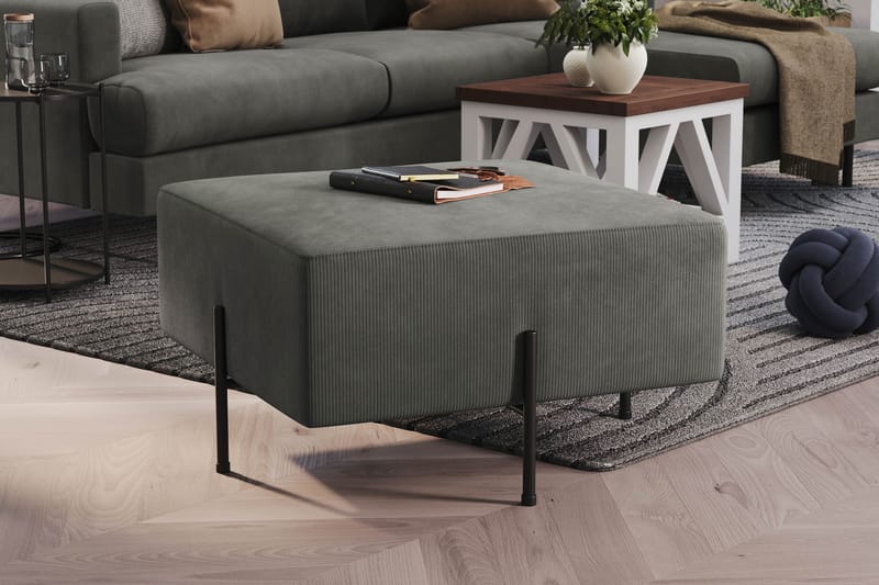 Menard Compact Sittpuff 70 cm Kvadratisk - Grå - Möbler - Vardagsrum - Stolar & sittmöbler - Sittpuff